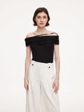 Lyocell Blend Off Shoulder Women Knit Top