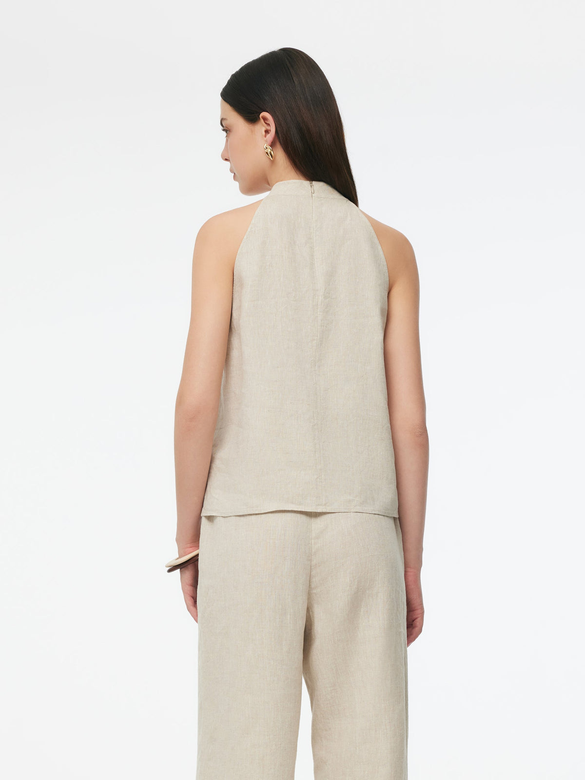 100% Linen Women Halter Tank Top