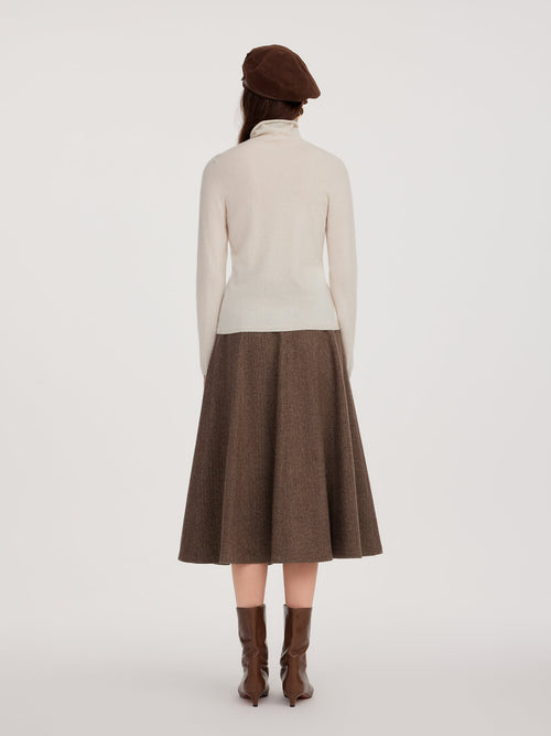 100% Cashmere Seamless Turtleneck Women Knit Top