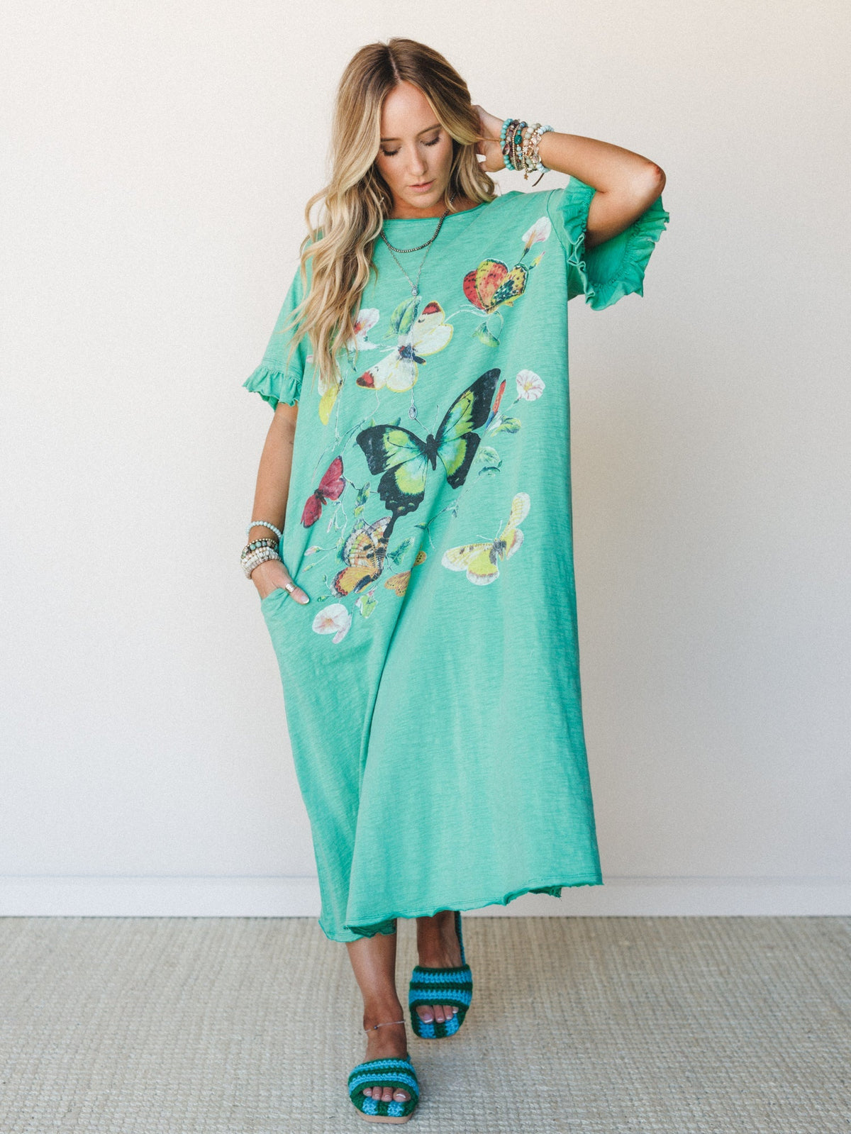 Garden Walks Maxi Dress - Green Acorn - Pre Order