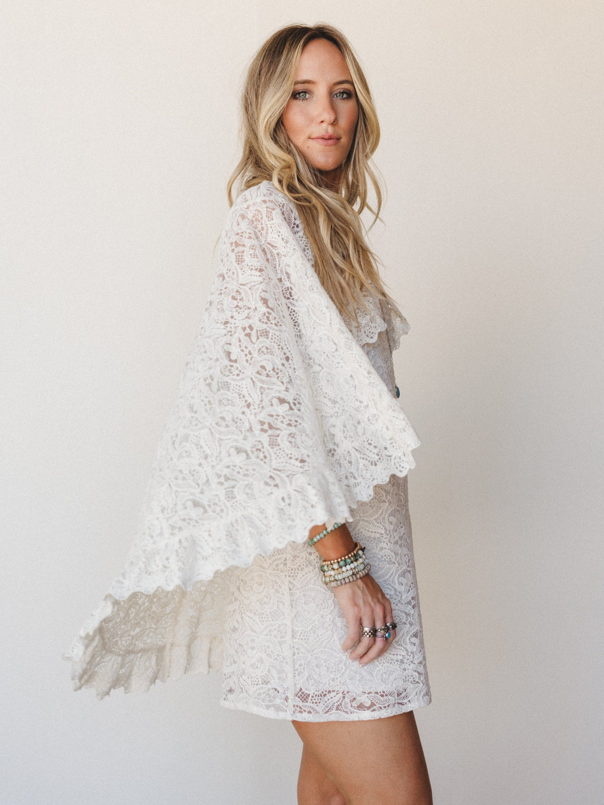 Tales of Love Lace Cape Dress - Ivory - Pre Order