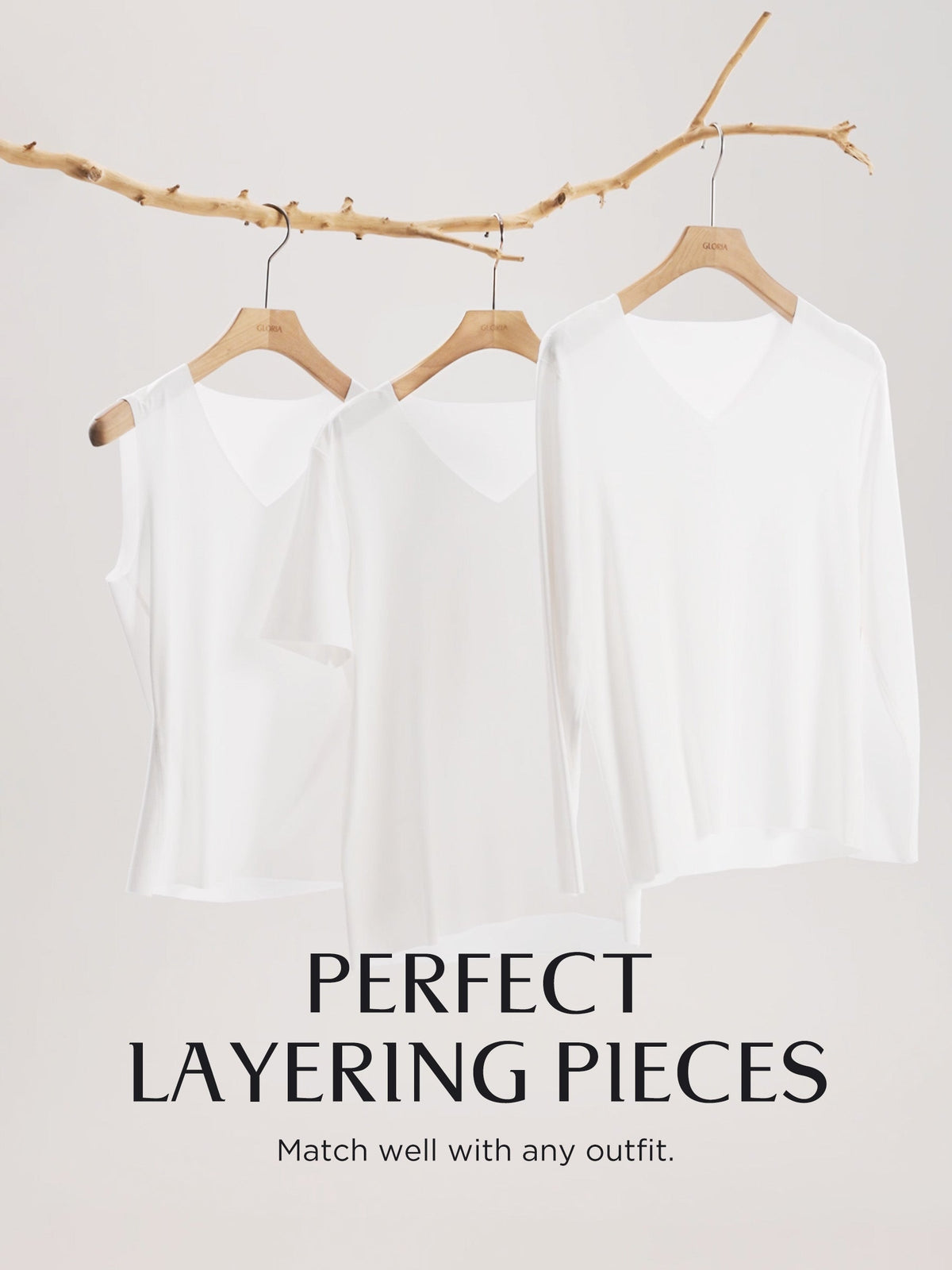 Two-pack (Black & White) Modal V-Neck Long Sleeve Top