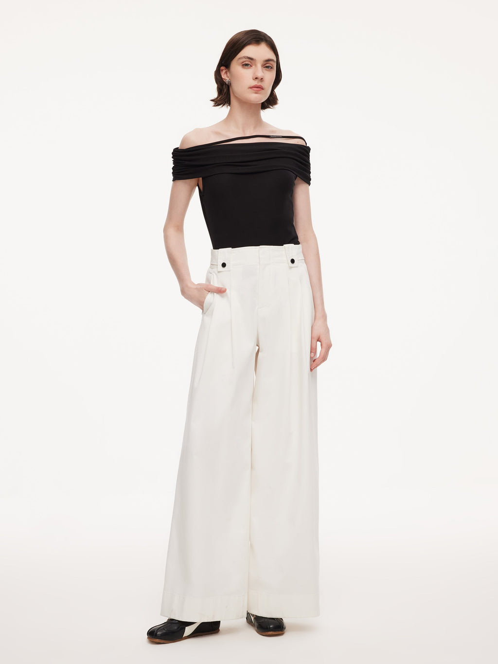 Lyocell Blend Off Shoulder Women Knit Top