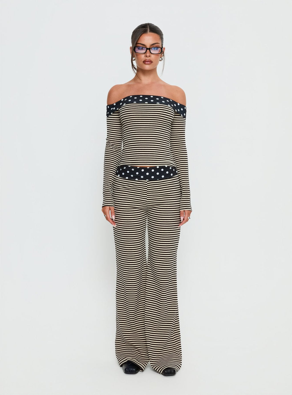 Virenna Fold Over Pants Black Multi