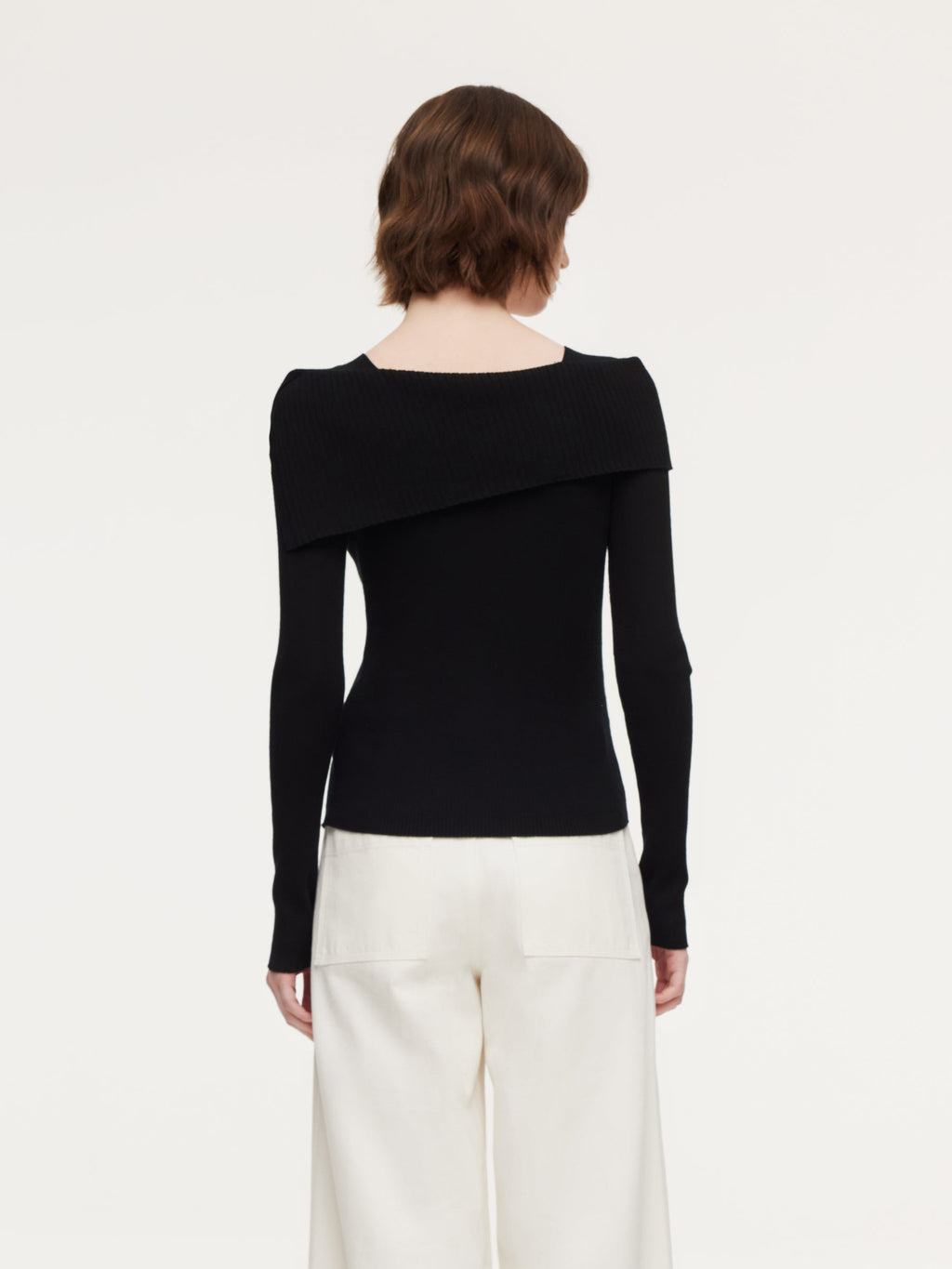 100% Wool Boat Neck Women Knit Top