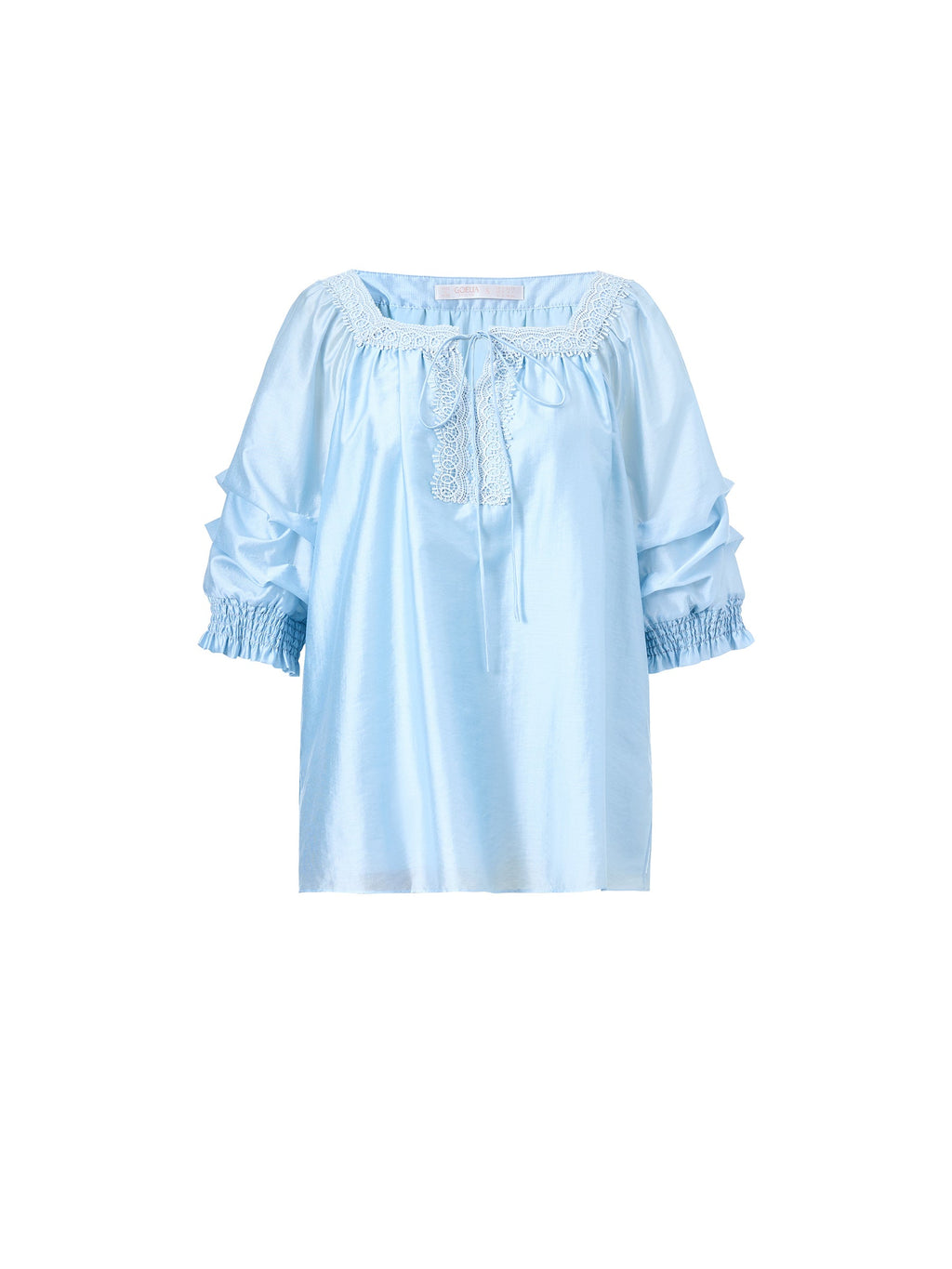 Tencel Blend Embroidered Square Neck Women Blouse