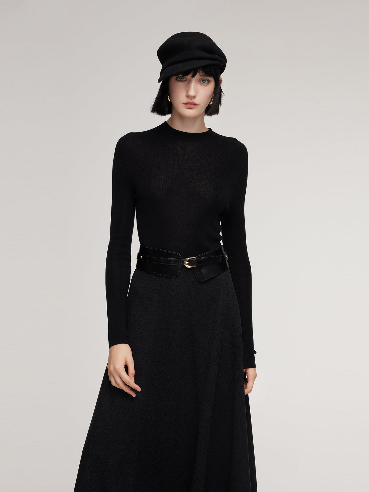 Cashmere Mulberry Silk Tencel Blend Women Knit Top