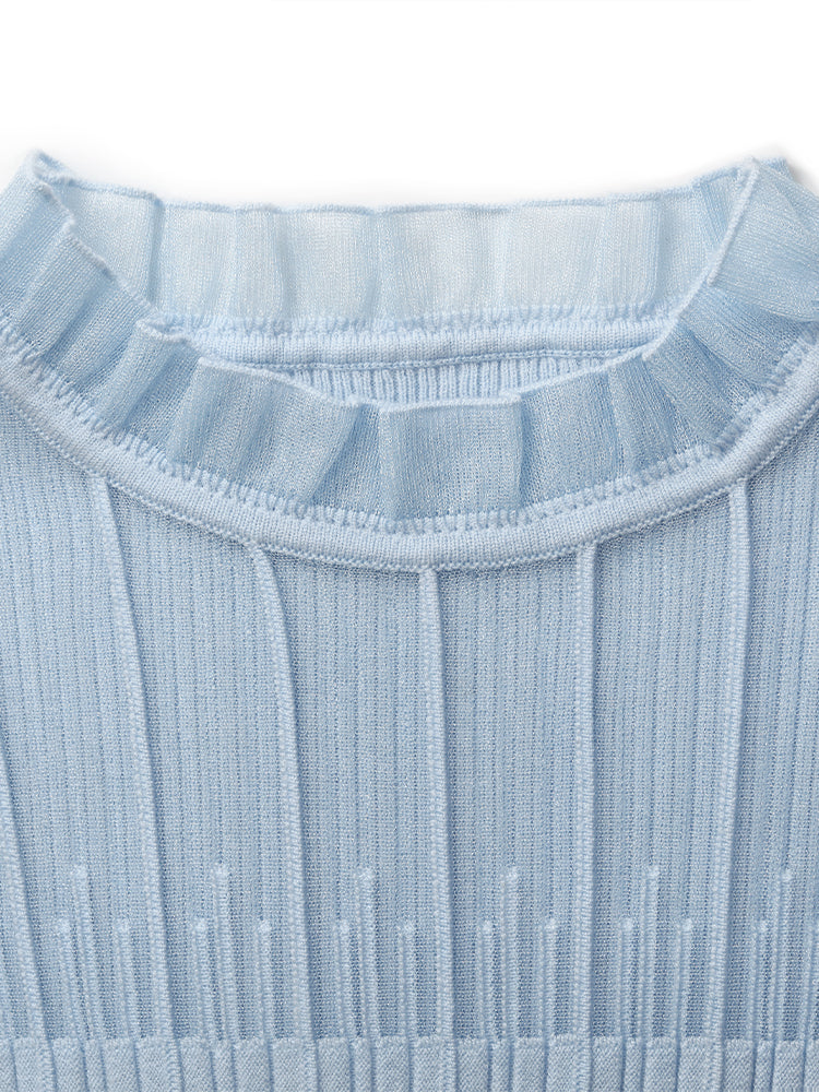 Tencel And Woolen Lace Ruffle Women Tank Top
