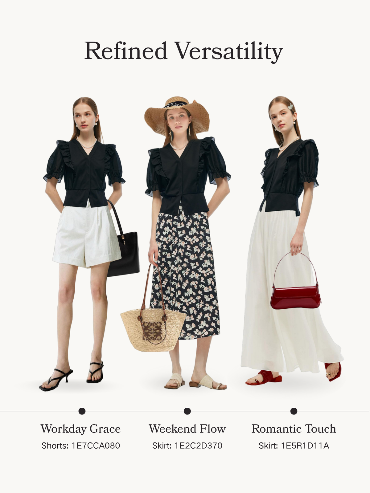 Tencel Blend Puff Sleeve Women Ruffe Patchwork Top