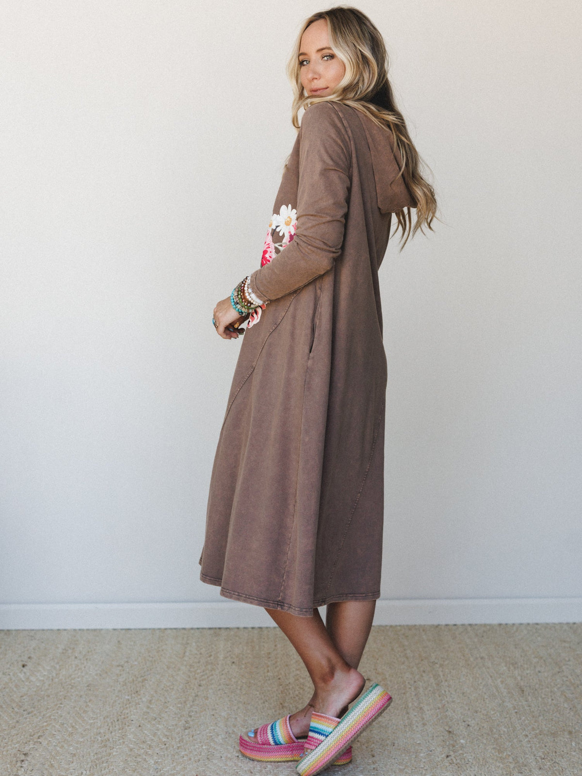 Prairie Sky Shirt Dress - Mocha Beige