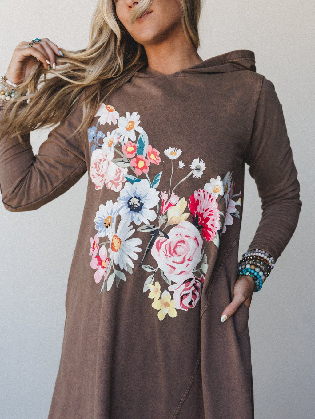 Prairie Sky Shirt Dress - Mocha Beige
