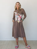 Prairie Sky Shirt Dress - Mocha Beige