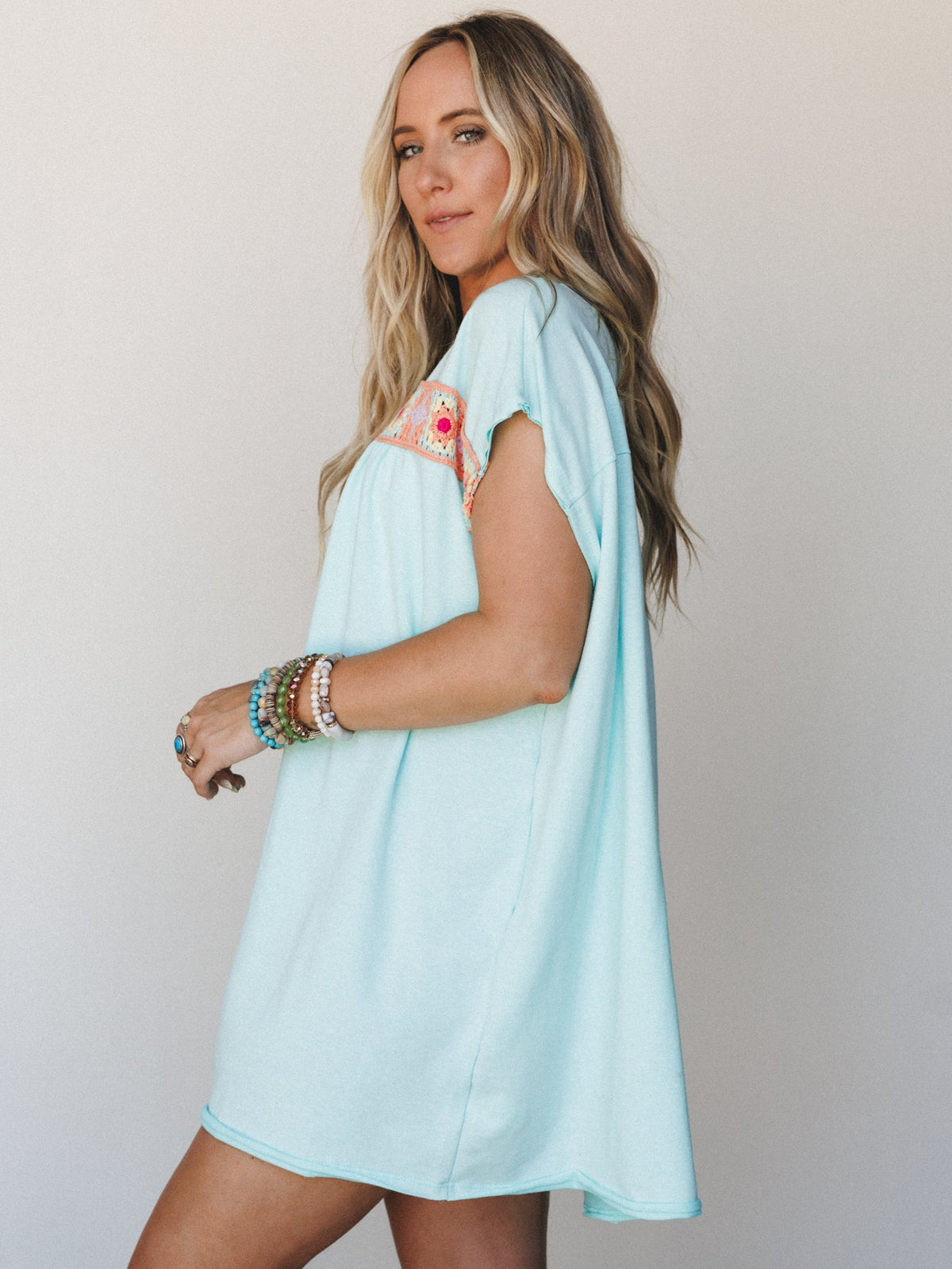 The Nest Crochet Casual Dress - Mint