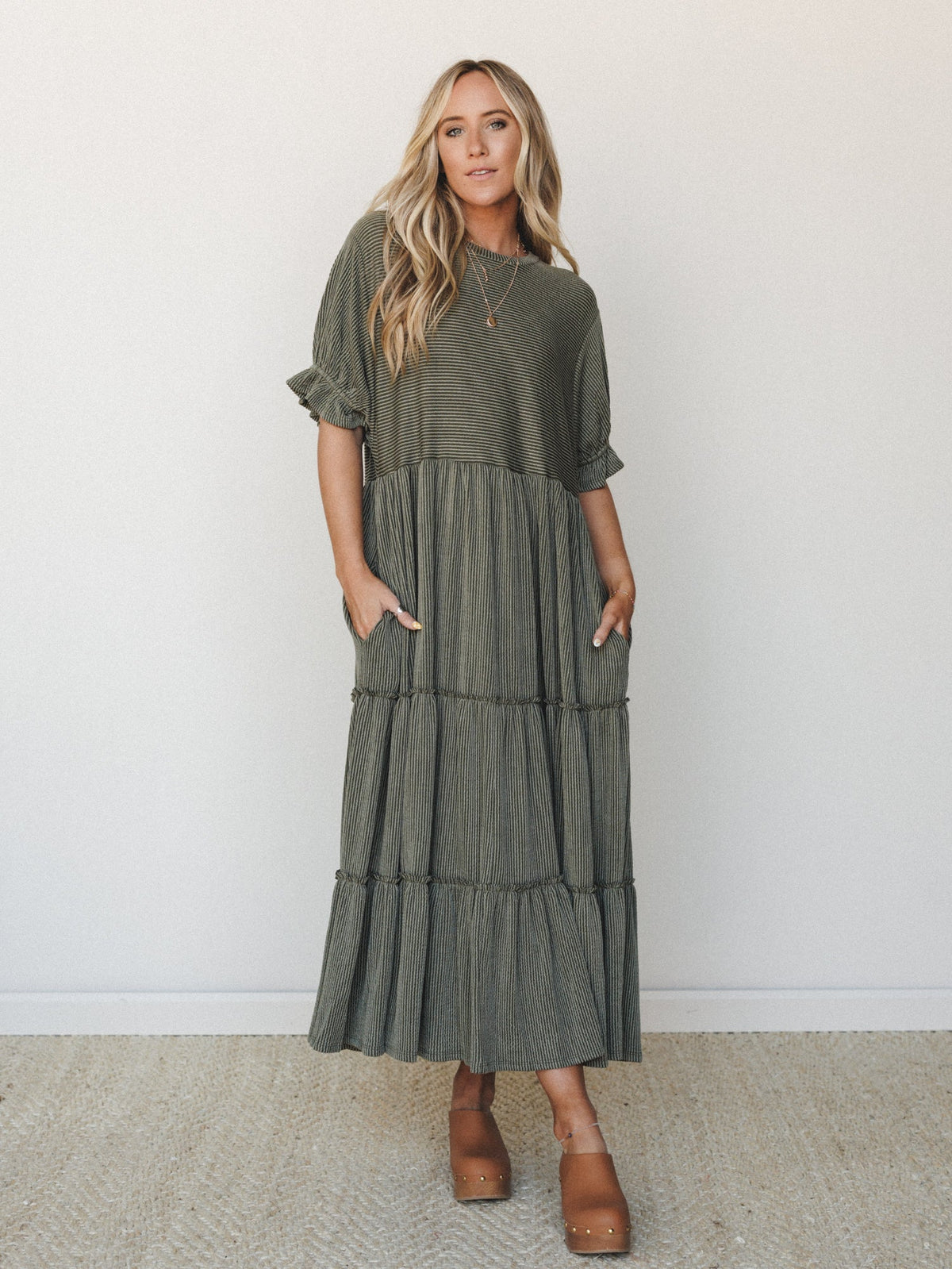 The Nest Open Sky Maxi Dress - Dark Olive