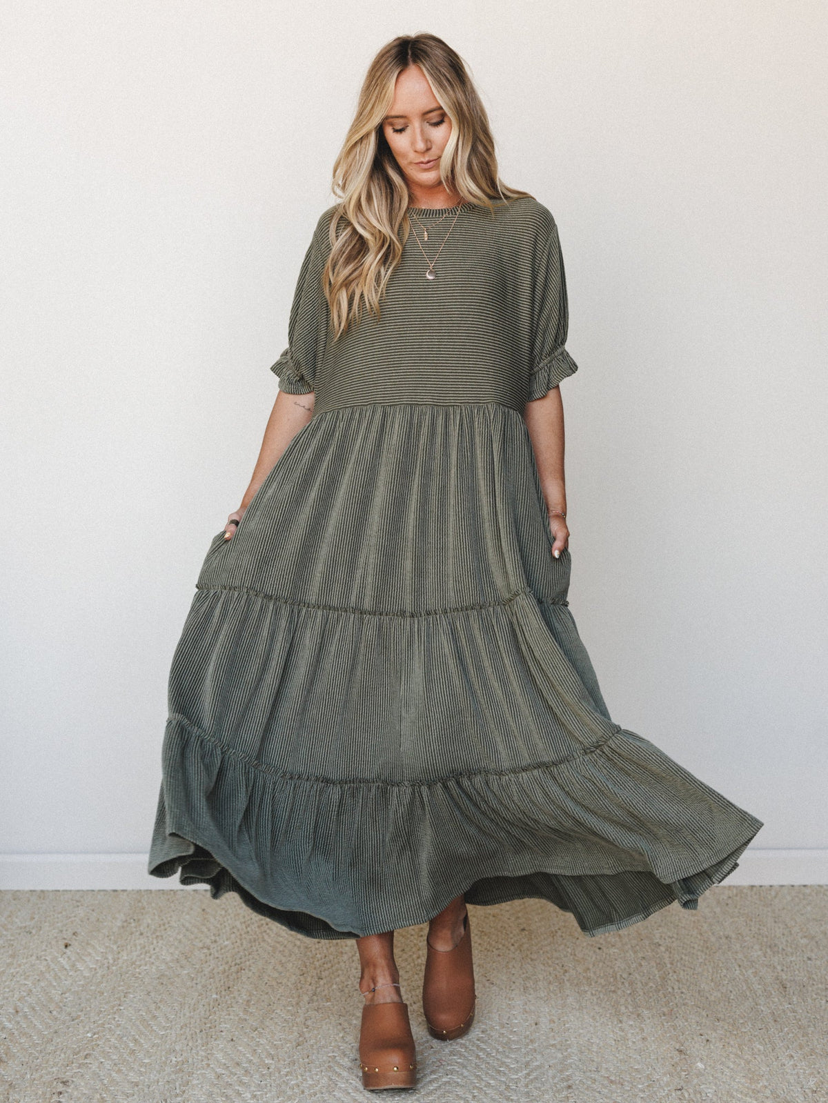 The Nest Open Sky Maxi Dress - Dark Olive