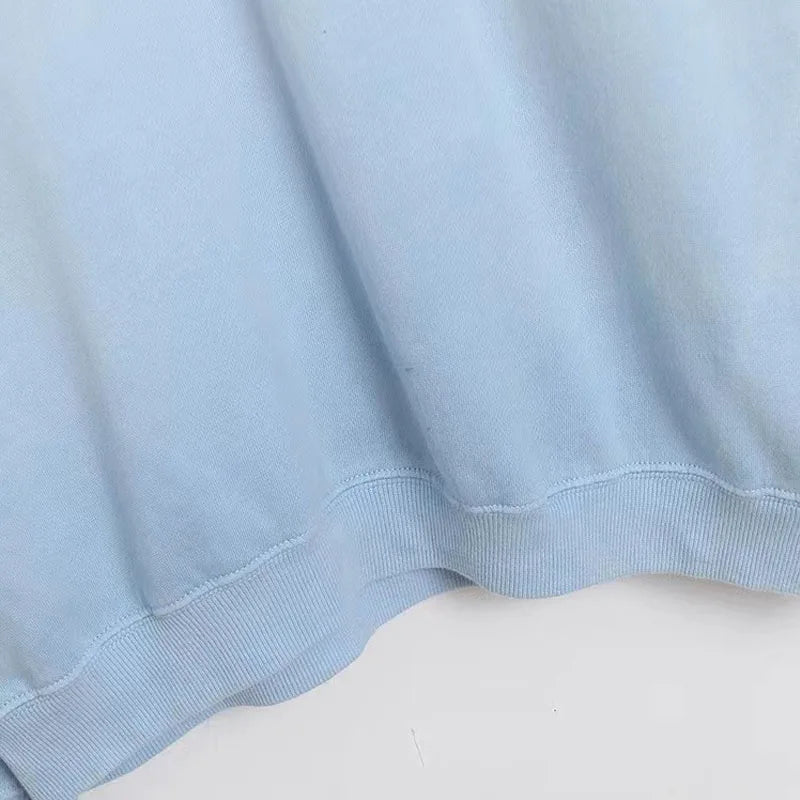 Sweatshirt Women Gradient Color Fleece Pullover O Neck Long Sleeve Casual Jumper Tops Femme Streetwear