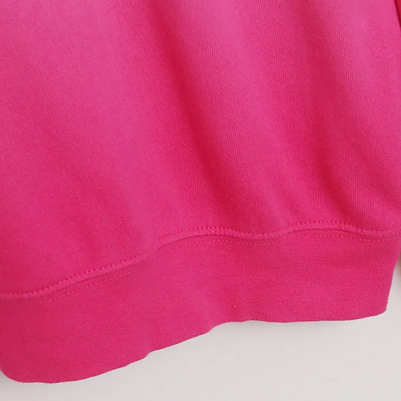 Contrast Color Gradient Sweatshirt Letter Castle Women Casual O Neck Pullover Tops Loose Jumper