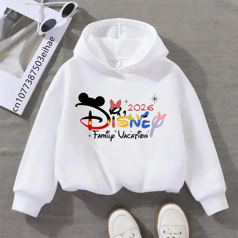Trip Vacation Clothes Caricature Hoodie Children Top Cartoons Girl Clothes Boy Kids