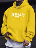 Los Angeles Usa Print Men_s Long Sleeve Drawstring Print Hoodies Tshirt COTTON For Men Casual Autumn Winter