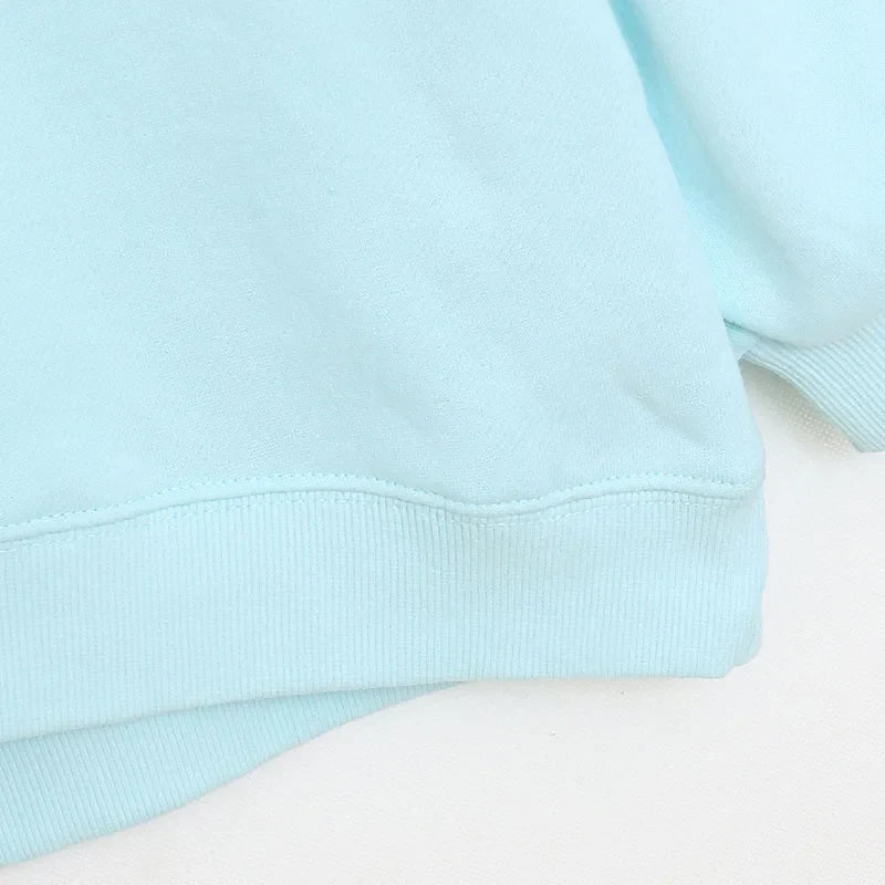 Embroidery Sweatshirt Women Casual Fleece Jumper Marie Cat Cartoon Loose Pullover Top O Neck Long Sleeve
