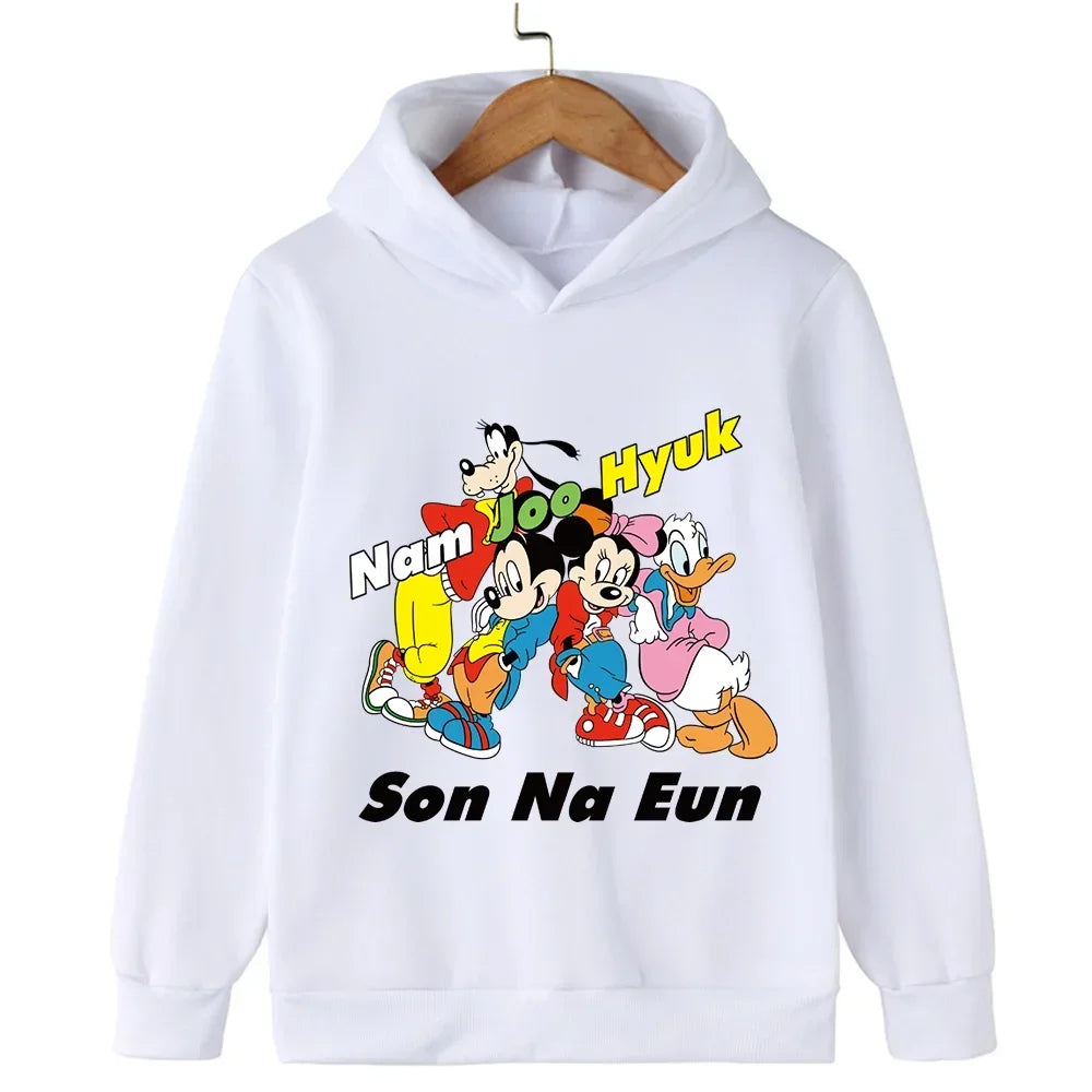 Harajuku Kids Mickey Kawaii hoodie 2-14 years old sweatshirt Spring long sleeve cartoon girls boys casual clothing tops children
