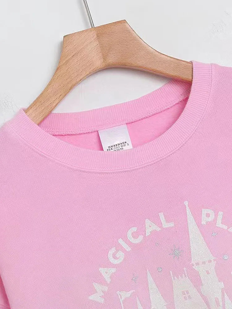 Sweatshirt Women Gradient Color Fleece Pullover O Neck Long Sleeve Casual Jumper Tops Femme Streetwear