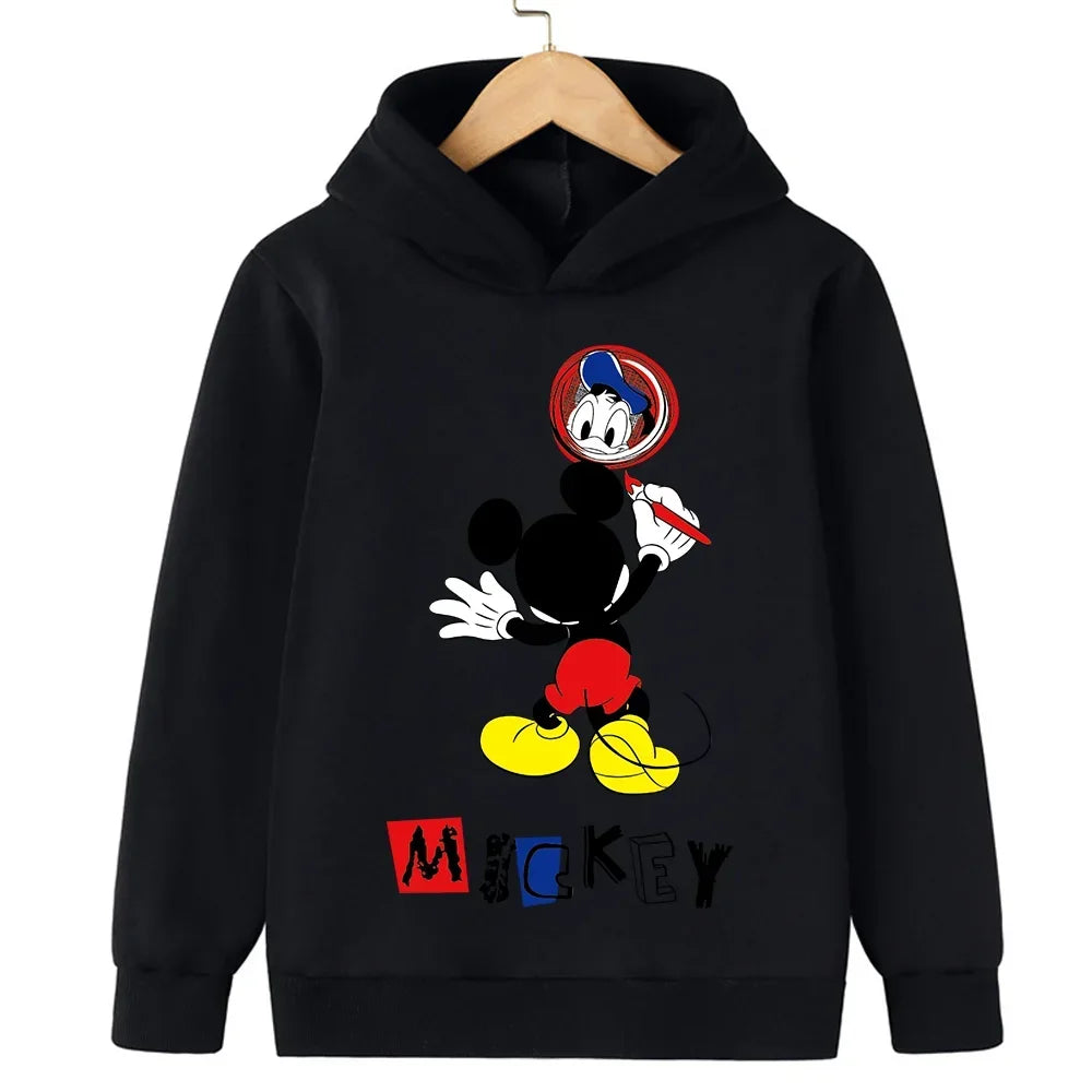 Harajuku Kids Mickey Kawaii hoodie 2-14 years old sweatshirt Spring long sleeve cartoon girls boys casual clothing tops children