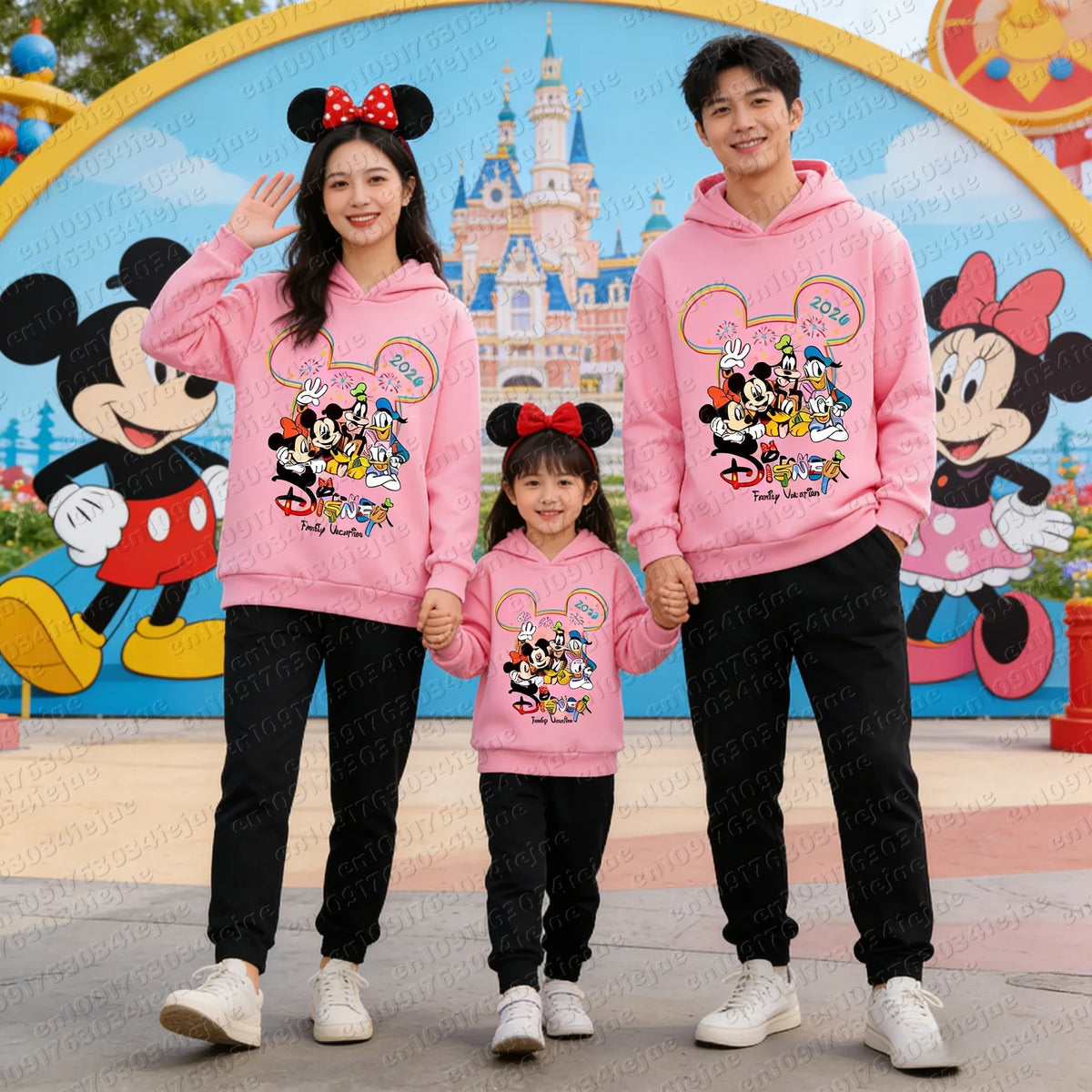 Pattern Pure Cotton Hoodie Parent-child Suit Unisex Keep Warm High Quality Causal Top