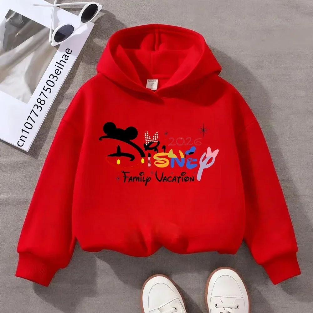 Trip Vacation Clothes Caricature Hoodie Children Top Cartoons Girl Clothes Boy Kids