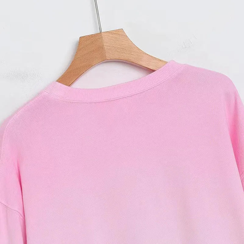 Sweatshirt Women Gradient Color Fleece Pullover O Neck Long Sleeve Casual Jumper Tops Femme Streetwear