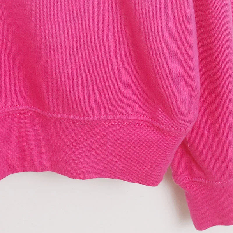 Contrast Color Gradient Sweatshirt Letter Castle Women Casual O Neck Pullover Tops Loose Jumper