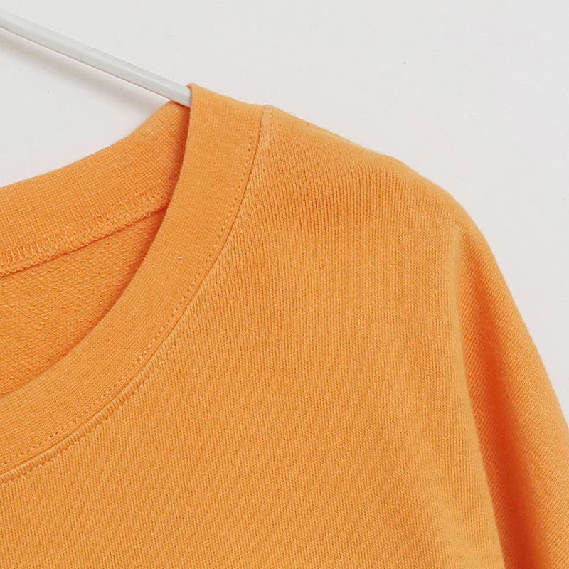Contrast Color Gradient Sweatshirt Letter Castle Women Casual O Neck Pullover Tops Loose Jumper
