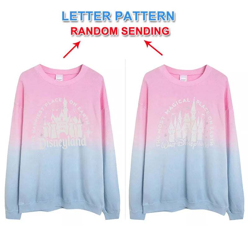 Sweatshirt Women Gradient Color Fleece Pullover O Neck Long Sleeve Casual Jumper Tops Femme Streetwear