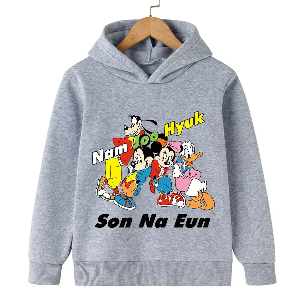Harajuku Kids Mickey Kawaii hoodie 2-14 years old sweatshirt Spring long sleeve cartoon girls boys casual clothing tops children