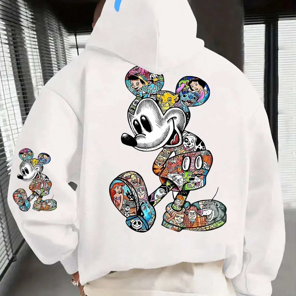 Patchwork Printed Hoodie Multi-Style Loose Hoodie Unisex-Hooded Hoodie for Fall/Winter