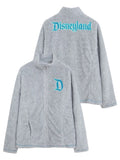 Fleece Zip Up Sweatshirt Women Casual Stand Collar Tops Jacket Embroidery Jumper Femme Streetwear