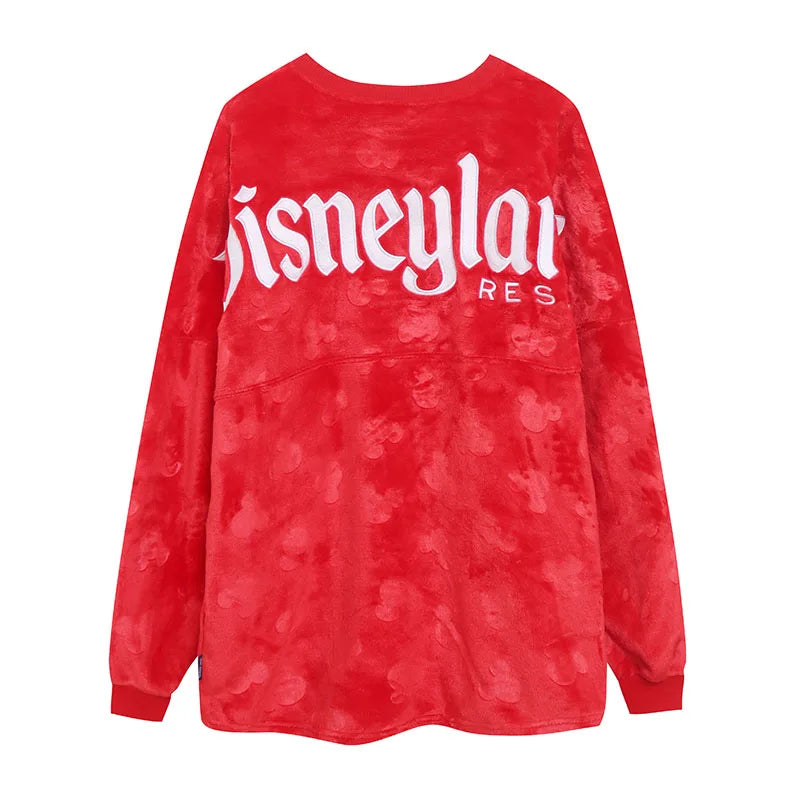 Fleece Sweatshirt Women Casual Loose Pullover Tops O Neck Mickey Mouse Jumper Oversized Unisex Streetwear