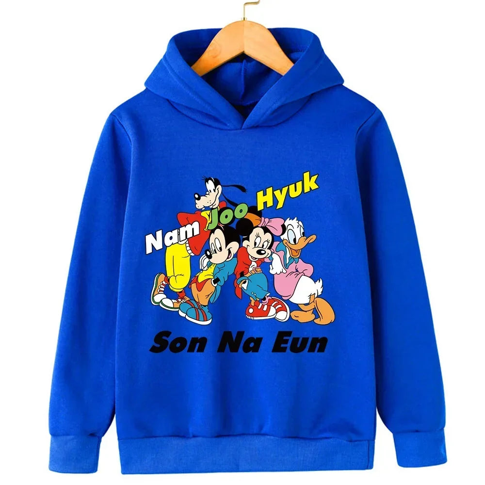 Harajuku Kids Mickey Kawaii hoodie 2-14 years old sweatshirt Spring long sleeve cartoon girls boys casual clothing tops children