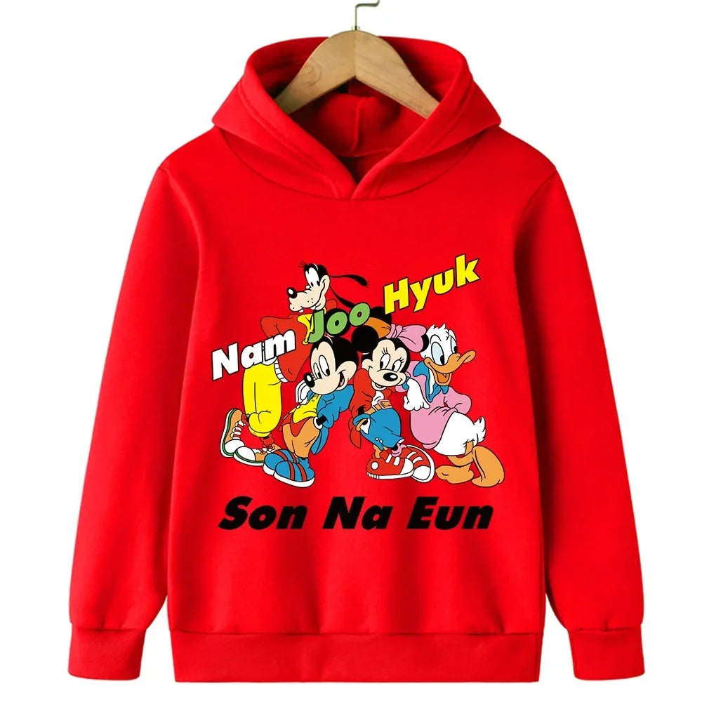 Harajuku Kids Mickey Kawaii hoodie 2-14 years old sweatshirt Spring long sleeve cartoon girls boys casual clothing tops children