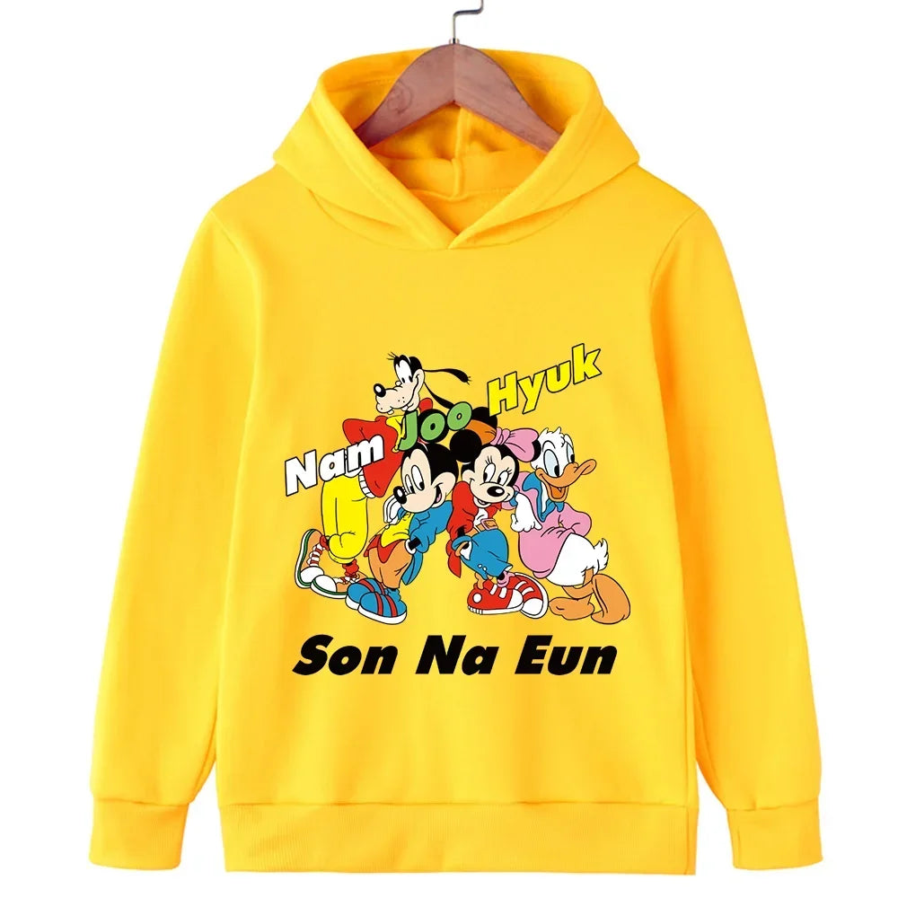 Harajuku Kids Mickey Kawaii hoodie 2-14 years old sweatshirt Spring long sleeve cartoon girls boys casual clothing tops children