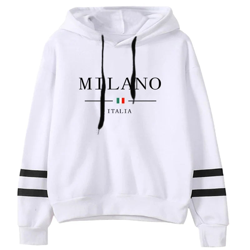 Hoodies Womens Sweatshirts Hot Sales Printing Daily Versatile Pullovers Stripe Jogging Sports Clothing Casual Woman Hooded Tops