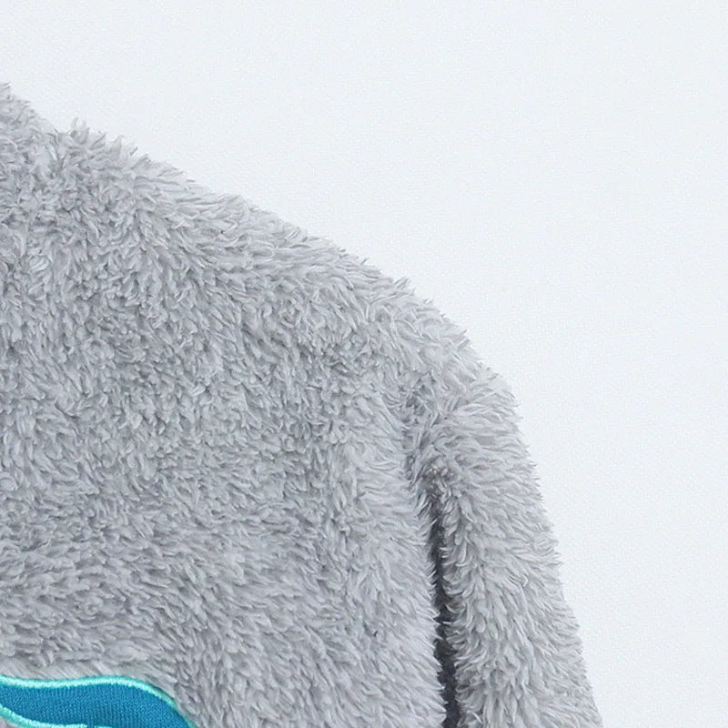 Fleece Zip Up Sweatshirt Women Casual Stand Collar Tops Jacket Embroidery Jumper Femme Streetwear