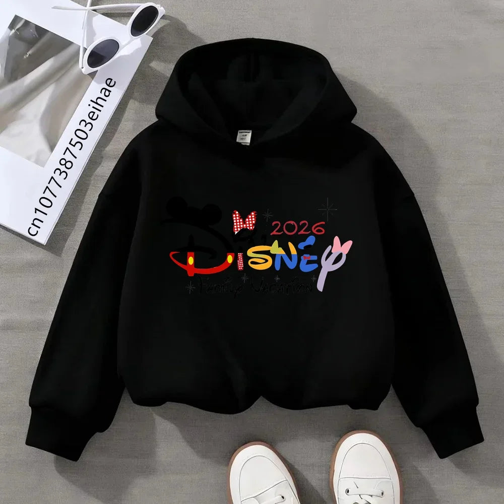 Trip Vacation Clothes Caricature Hoodie Children Top Cartoons Girl Clothes Boy Kids