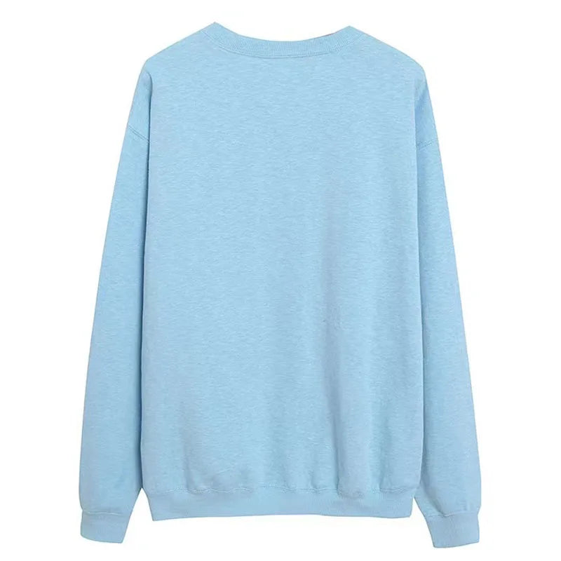 Sweatshirt Women Gradient Color Fleece Pullover O Neck Long Sleeve Casual Jumper Tops Femme Streetwear