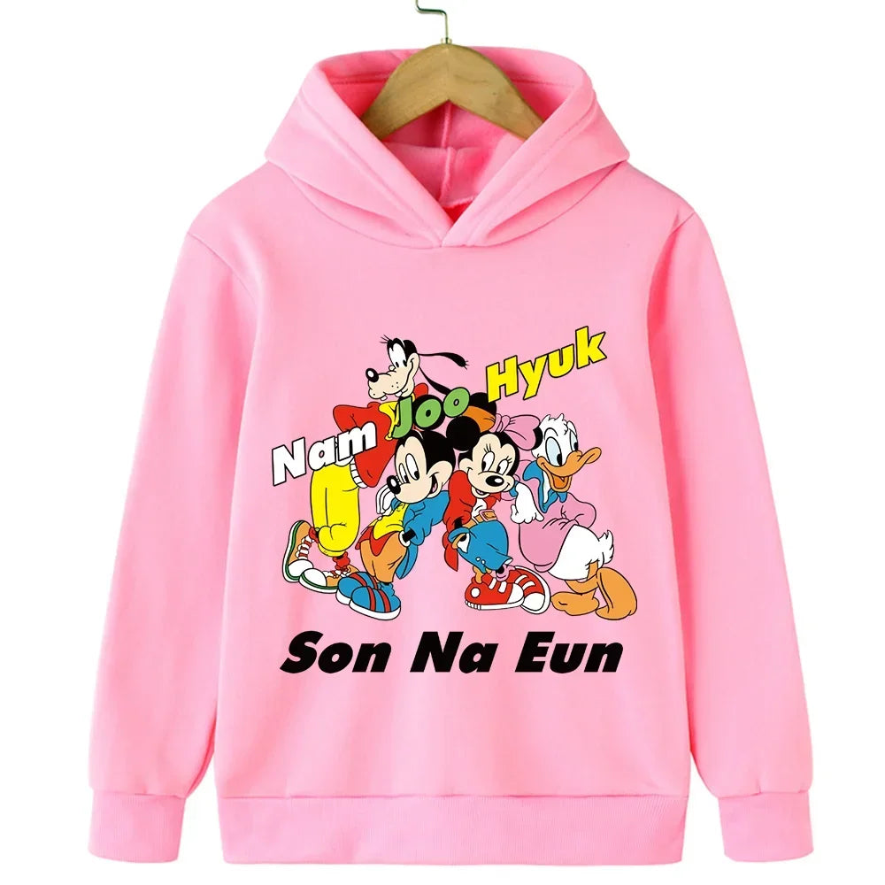 Harajuku Kids Mickey Kawaii hoodie 2-14 years old sweatshirt Spring long sleeve cartoon girls boys casual clothing tops children