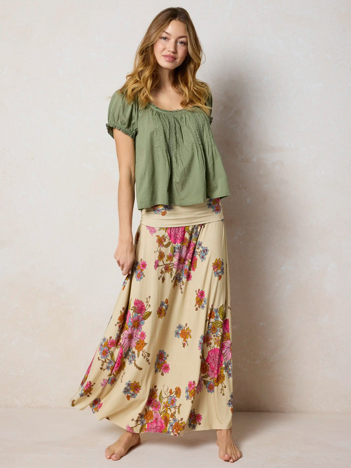 Sweet Nothings Embroidered Cotton Top - Sage