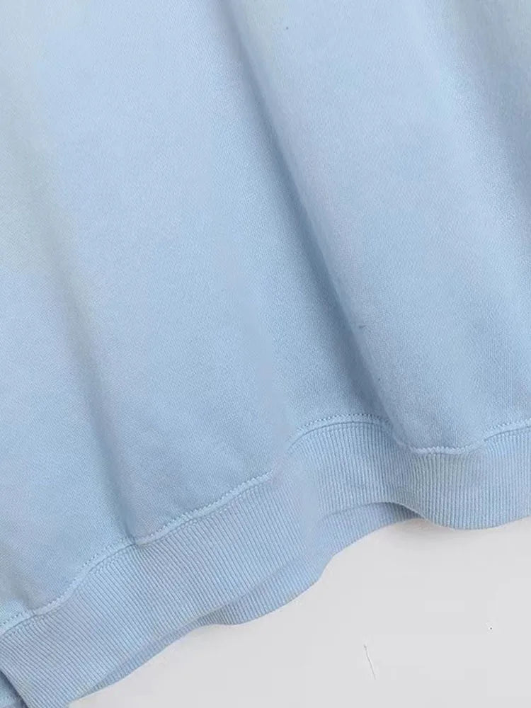 Sweatshirt Women Gradient Color Fleece Pullover O Neck Long Sleeve Casual Jumper Tops Femme Streetwear