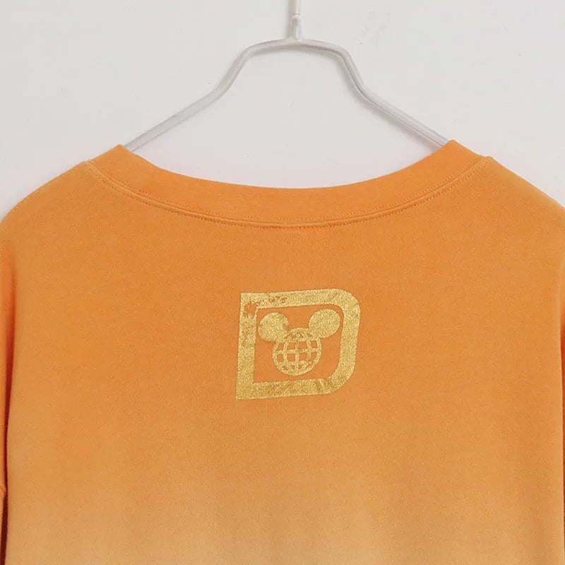 Contrast Color Gradient Sweatshirt Letter Castle Women Casual O Neck Pullover Tops Loose Jumper