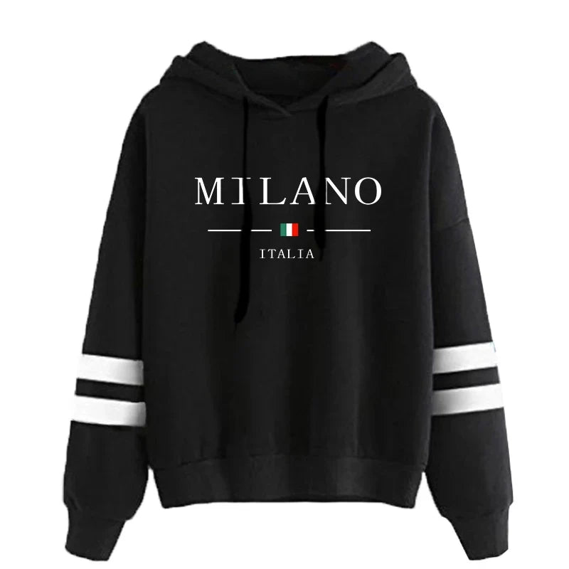 Hoodies Womens Sweatshirts Hot Sales Printing Daily Versatile Pullovers Stripe Jogging Sports Clothing Casual Woman Hooded Tops