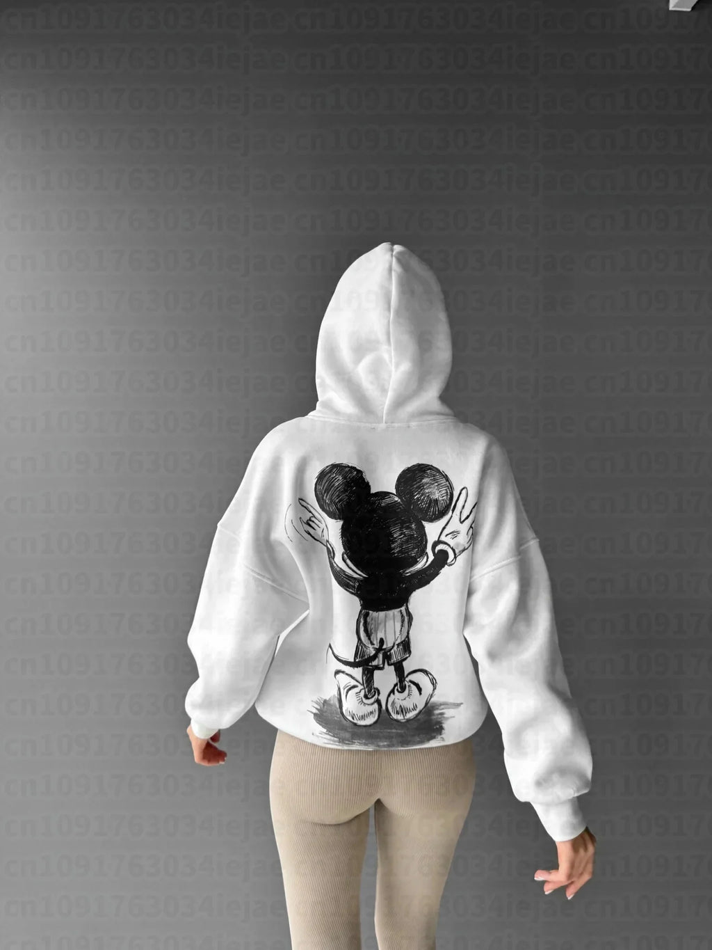 Mickey Mouse Print Hoodie Women Men Loose Casual Streetwear Pullover Cartoon Graphic Sweatshirt Vintage Spring Autumn New